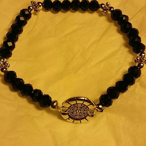 St. Benedict crystal silver bracelet - Picture 3 of 3